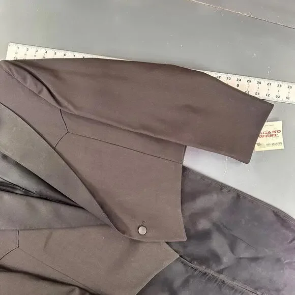 VTG Pagano West Blazer Men 48 L Black Tuxedo Tails Bolero Cropped Smiles NWT USA - Picture 7 of 9